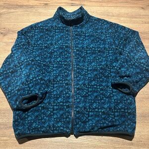 Vintage Preston & York Tech Printed Fleece Full Zip Jacket Size L